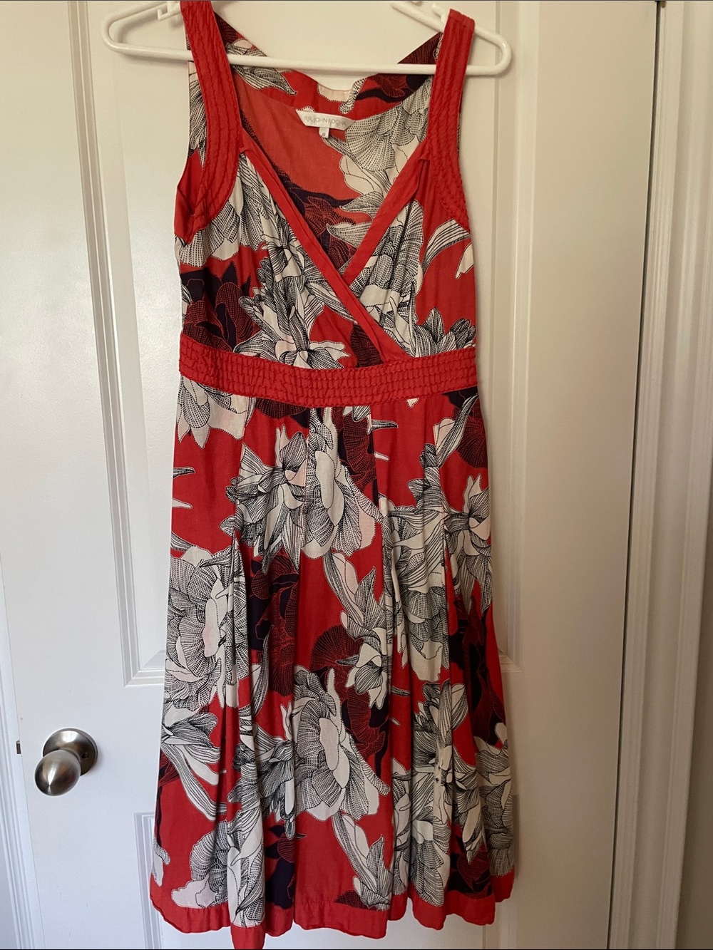 Red Floral Wrap-Style Midi Dress by RJR John Rocha